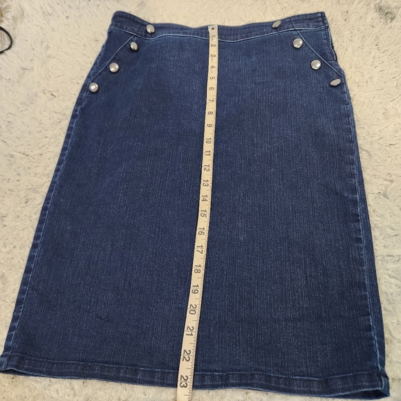 New York Co. Denim stretchy pin up  skirt size  8 blue - Picture 10 of 11